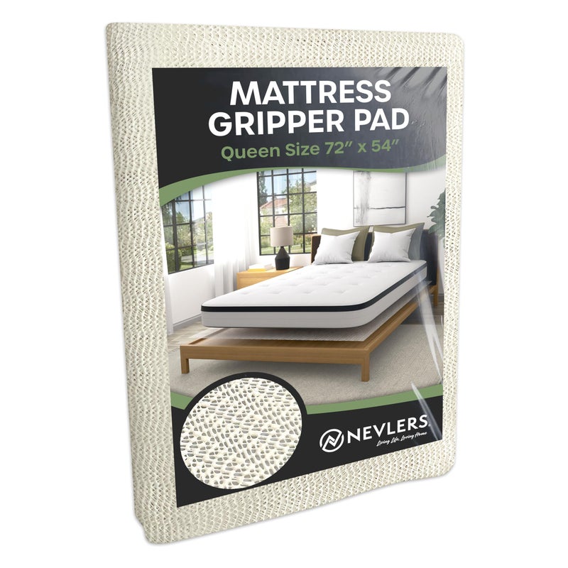 NEVLERS Nevlers Queen Size 72 x 54 Non Slip Mattress Pad  6 Ft x 45 Ft Mattress Slide Stopper  Open Weave PVC Foam Non Slip Pad to Keep Mattress Topper from Sliding  Moving 