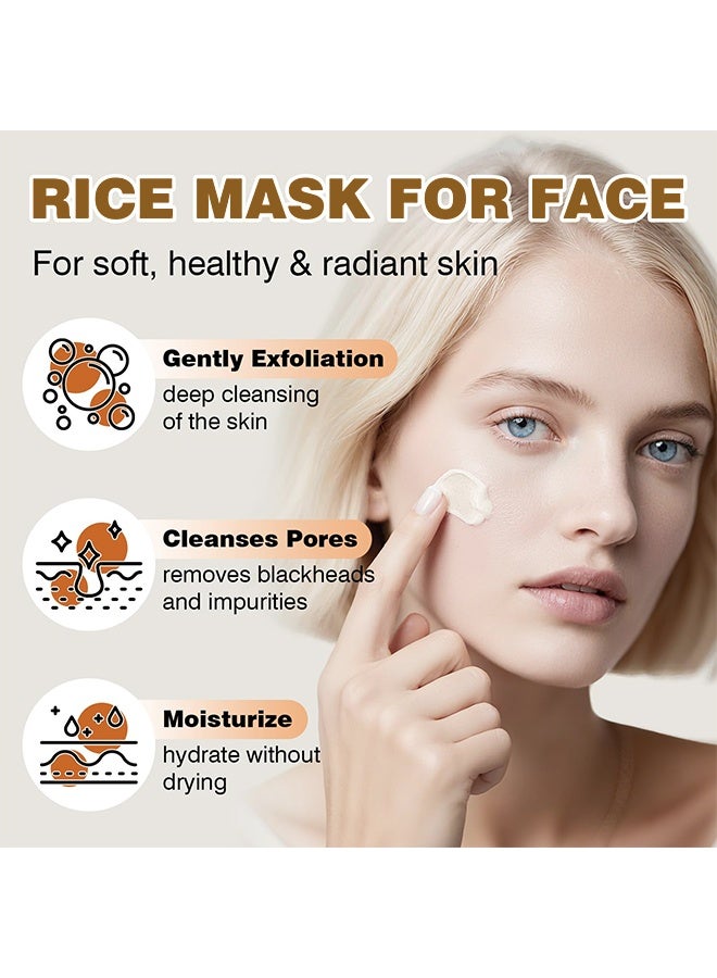 KOEC Rice And Honey Moisture Glow Mask,Hydrating Face Masks, Moisturizing Skincare, Gentle Clay Mask For Dry Sensitive Skin 120ML - Image 3