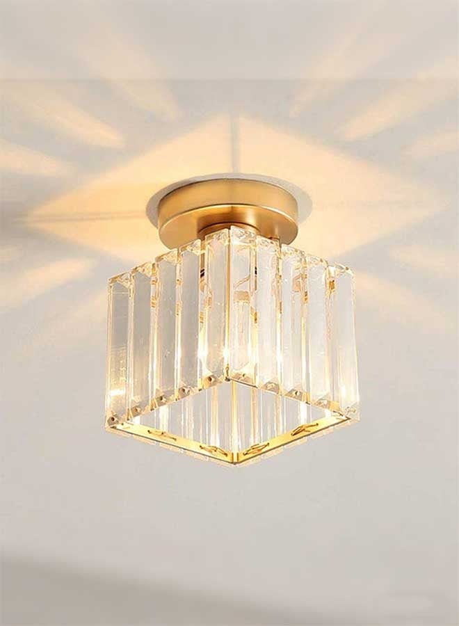RAWAID 3-Color Changing Crystal Ceiling Light – Modern Metal Mini Crystal Chandelier, E27 Semi Flush Mount Fixture for Kitchen, Dining Room, Bedroom & Hallway - Image 1