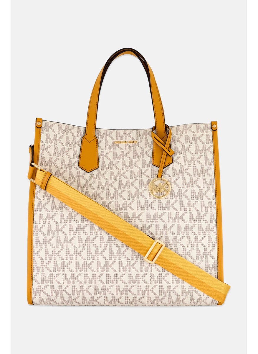 Michael Kors Women Brand Logo Maple Tote Bag 36 H x 36 L x 15 W cm, Beige  - Image 1