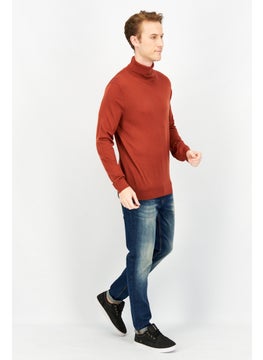 Celio Men Turtle Neck Long Sleeve Knitted Sweatshirts, Orange  - Image 2