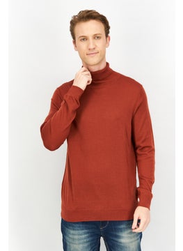 Celio Men Turtle Neck Long Sleeve Knitted Sweatshirts, Orange  - Image 1