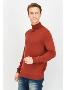 Celio Men Turtle Neck Long Sleeve Knitted Sweatshirts, Orange  - Image 4