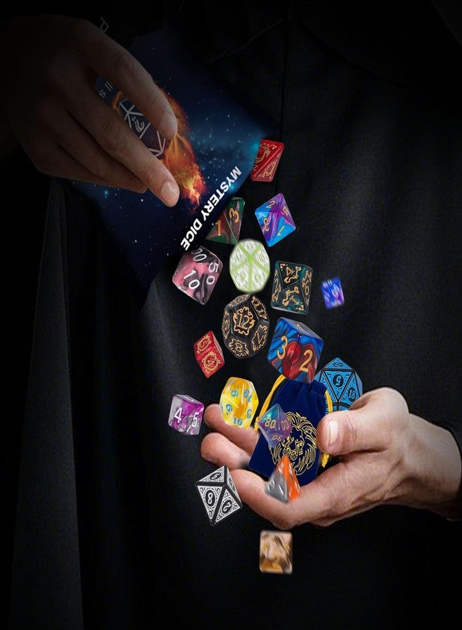 QMAY Polyhedral Dice - 48PCS Mystery Dice Set, Various Styles, Random D&D Dice Patterns & Dice Bag, 6 Mystery Bags, DND Gifts, Suitable for Dungeons and Dragons, RPG, MTG,Role Playing Table Game - Image 3