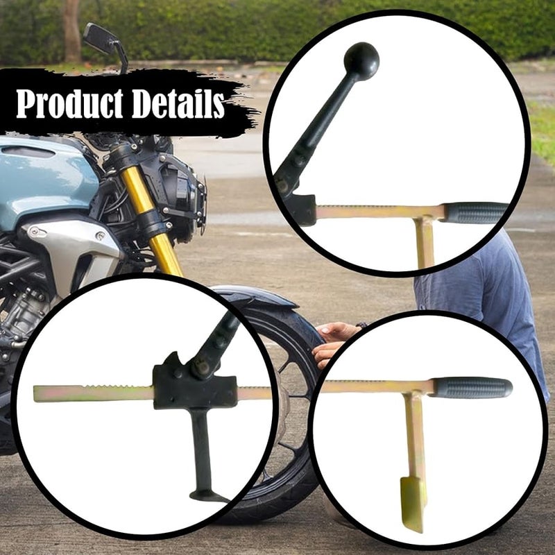 دليل تغيير إطارات الدراجة النارية حامل قابل للتعديل يدوياً أداة إزالة العجلة 2 54 إلى 20 32 سم حافة سوداء - Image 4