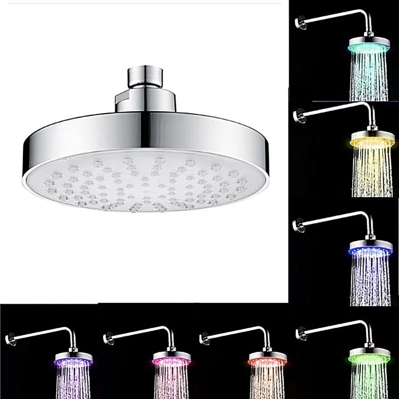 رأس دش LED بتشطيب كروم فاخر، موفر للمياه وعالي الضغط - وضعان للألوان، فوهات ذاتية التنظيف ومقاومة للانسداد للاستخدام العائلي وفي الفنادق والصالات الرياضية والحمامات. - Image 2