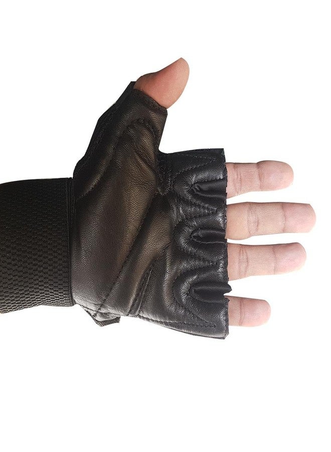 JetFire Gym Gloves Pure Leather | Weight Lifting Gloves with 12" Wrist Wraps Support for Gym Workout, Crossfit, Weightlifting, Fitness & Cross Training - The Best for Men & Women , Black - Image 2
