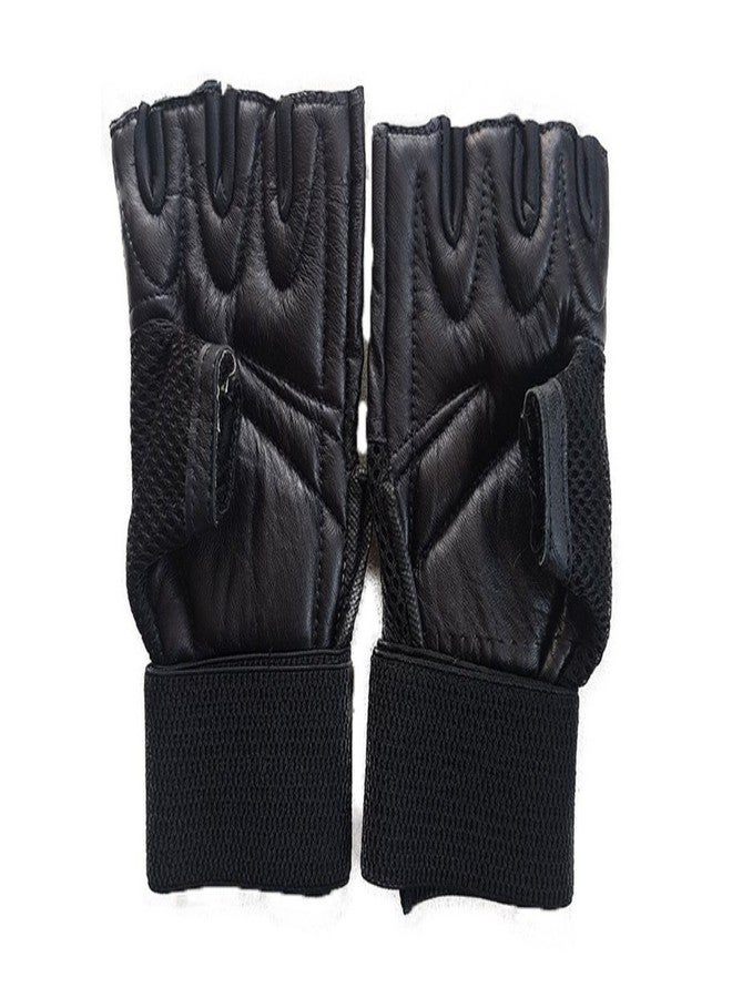 JetFire Gym Gloves Pure Leather | Weight Lifting Gloves with 12" Wrist Wraps Support for Gym Workout, Crossfit, Weightlifting, Fitness & Cross Training - The Best for Men & Women , Black - Image 1