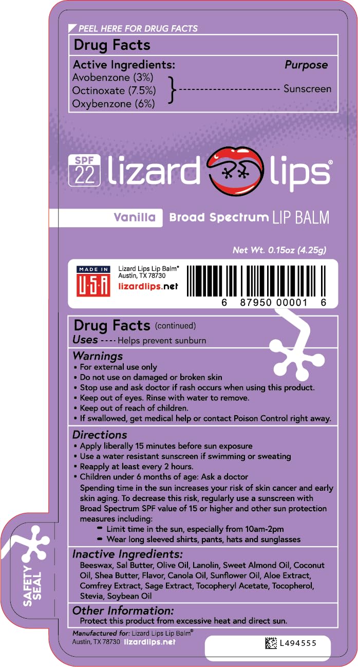 Lizard Lips SPF 22 Lip Balm - Original Vanilla 4 Pack (4) - Image 3