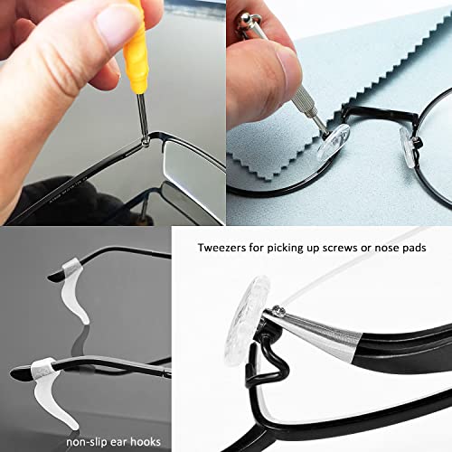 GOTOBA Eyeglass Nose Pads, GOTOBA 22 Pairs Screw-in Eyeglasses Nose Pads, Upgraded Glasses Nose Pad Replacement Kit with Eyeglass Screwdriver, Tweezers, Glasses Cloth, Small Screws. - Image 5