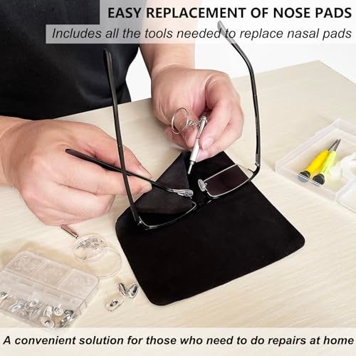 GOTOBA Eyeglass Nose Pads, GOTOBA 22 Pairs Screw-in Eyeglasses Nose Pads, Upgraded Glasses Nose Pad Replacement Kit with Eyeglass Screwdriver, Tweezers, Glasses Cloth, Small Screws. - Image 2