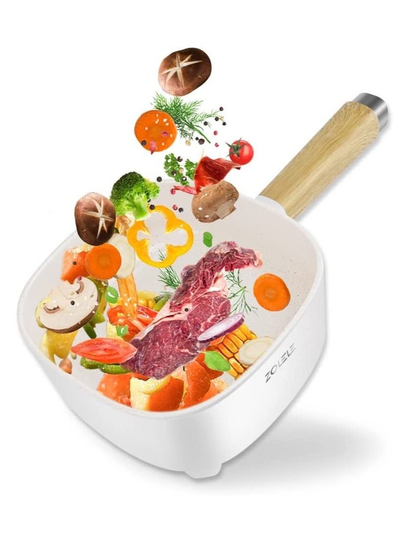 ZOLELE ZC306 Electric Cooking Pot Multi functional Hot Pot 3L Large Capacity Non Stick Coating Frying Pan 1000W-White - Image 1