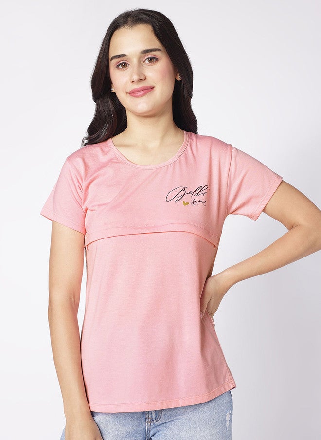 beebelle Women Solid Round Neck Cotton Top - Image 2