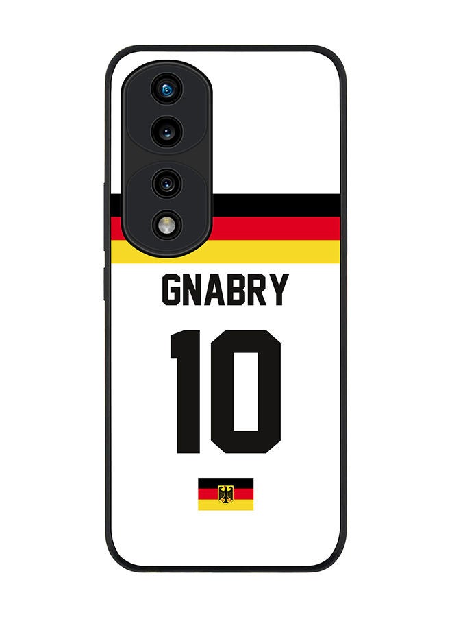 Stylizedd Rugged Black edge case for Honor 70 Pro Slim fit Soft Case Flexible Rubber Edges Anti Drop TPU Gel Thin Cover - Football Team - Germany Player Name - Gnabry - Image 1