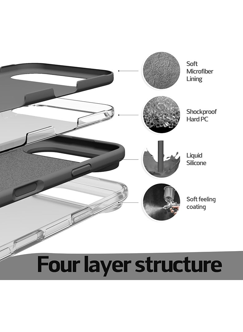 Case Up Apple iPhone 17 Air 2025 Premium Soft Liquid Silicone Case Cover - Dark Grey - Image 3