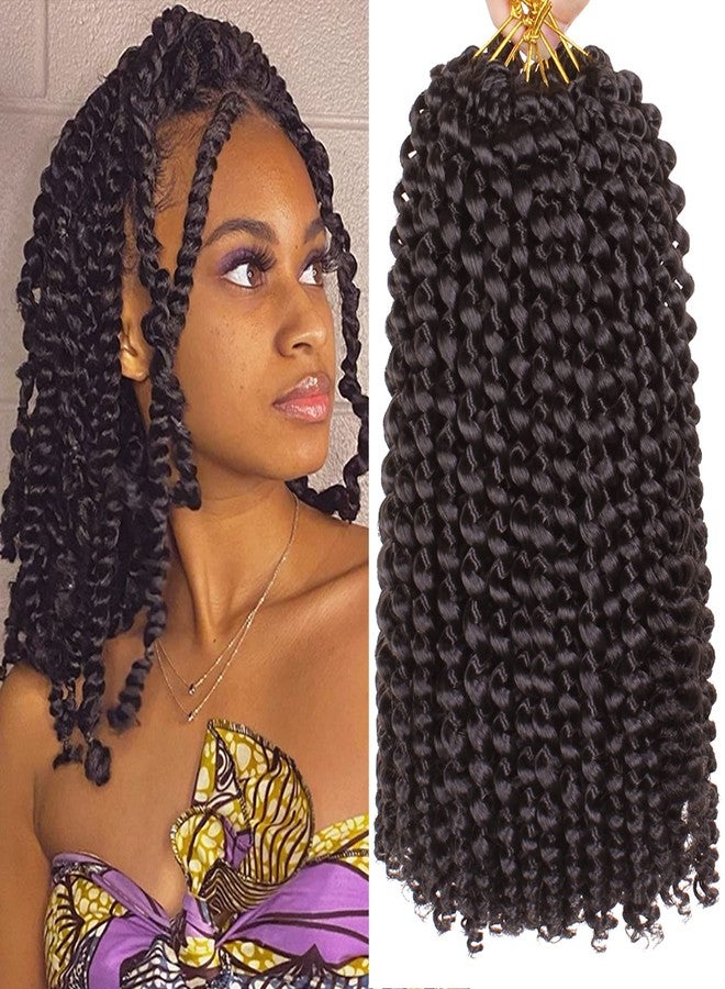 Leeven 7 Packs Water Wave Passion Twist Crochet Braiding Hair for Distressed Butterfly Locs 12 Inch Black Synthetic Bohemian Hair Extensions for Passion Twists (2#,18 Strands/Pack) - Image 1