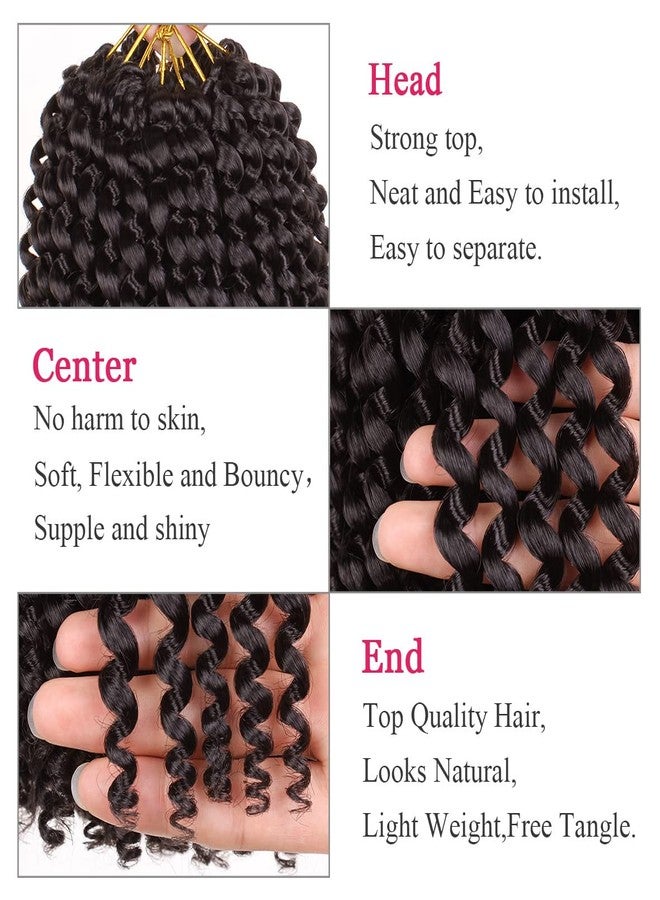 Leeven 7 Packs Water Wave Passion Twist Crochet Braiding Hair for Distressed Butterfly Locs 12 Inch Black Synthetic Bohemian Hair Extensions for Passion Twists (2#,18 Strands/Pack) - Image 3