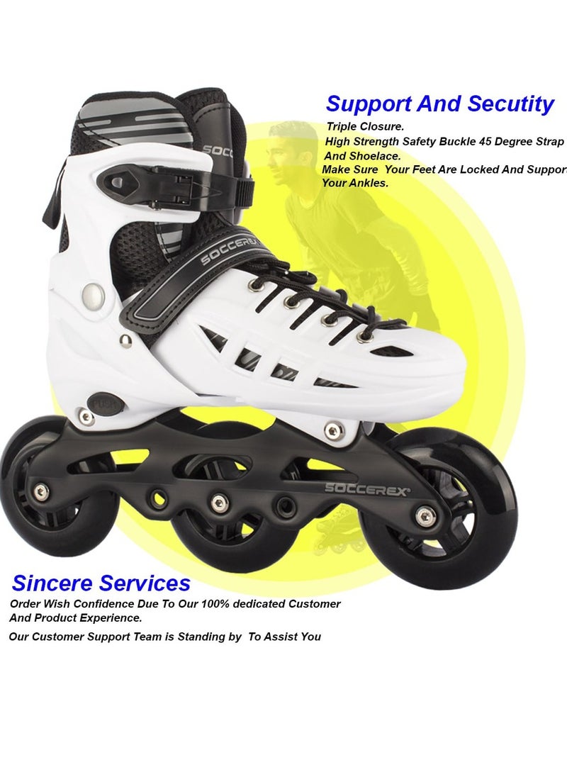 PRO Inline Skates for  Youth  with High Speed 3Wheels Skating Shoes
