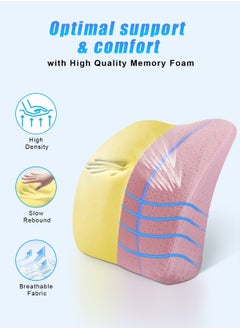 URbazaar Lumbar Support Pillow for Office Chair Back Support Pillow for Car, Computer, Gaming Chair, Recliner Memory Foam Back Cushion for Back Pain Relief Improve Posture  - Image 4