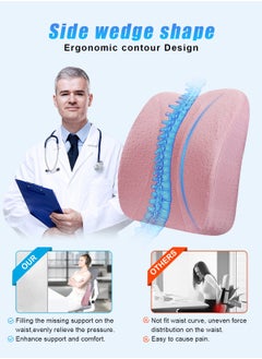 URbazaar Lumbar Support Pillow for Office Chair Back Support Pillow for Car, Computer, Gaming Chair, Recliner Memory Foam Back Cushion for Back Pain Relief Improve Posture  - Image 2