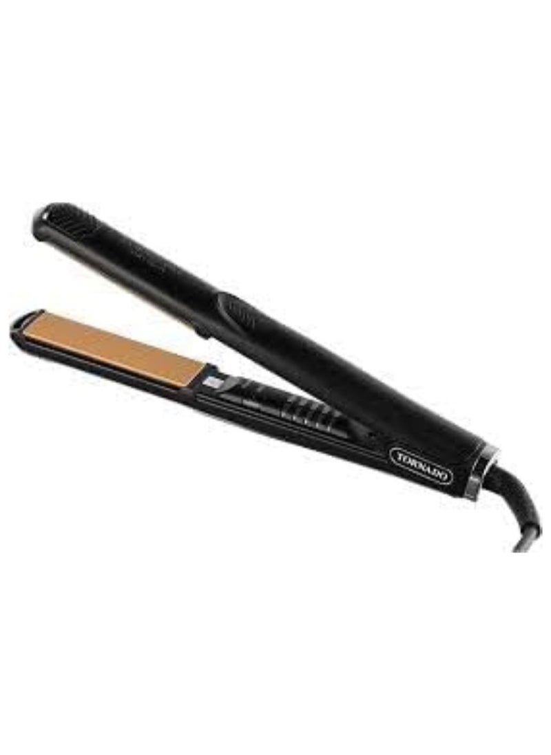 Generic - Professional Hair Straightener with Digital Display Ceramic Temperature Up to 399°C, Tornado Gold - Black - Image 1