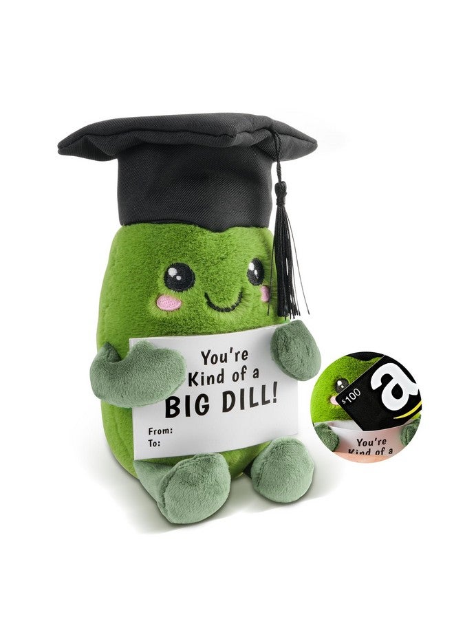 Primo Lines 2025 Graduation Stuffed Pickle Plush Toy - 7" Emotional Support Doll with Gift Card Holder & Graduation Cap, Inspirational Keepsake for Elementary, High School & College Graduates - Image 1