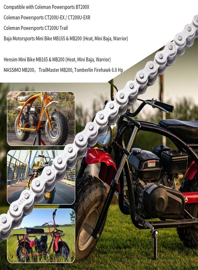 MRELC 420 Chain 42 Links + Chain Breaker fit for Coleman CT200U CT200U-EX BT200X Baja Warrior MB200 Massimo Trailmaster Predator 212cc 196cc 6.5hp Mini Bike Parts - Image 3