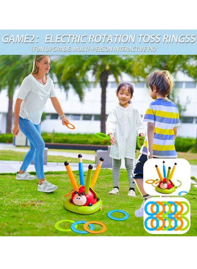 Chase Up 3-in-1 Musical Jumping Game, Ring Toss and Rocket Launcher Set with Remote Control, Indoor Outdoor Sports Toy for Kids Ages 3-12 - Image 4