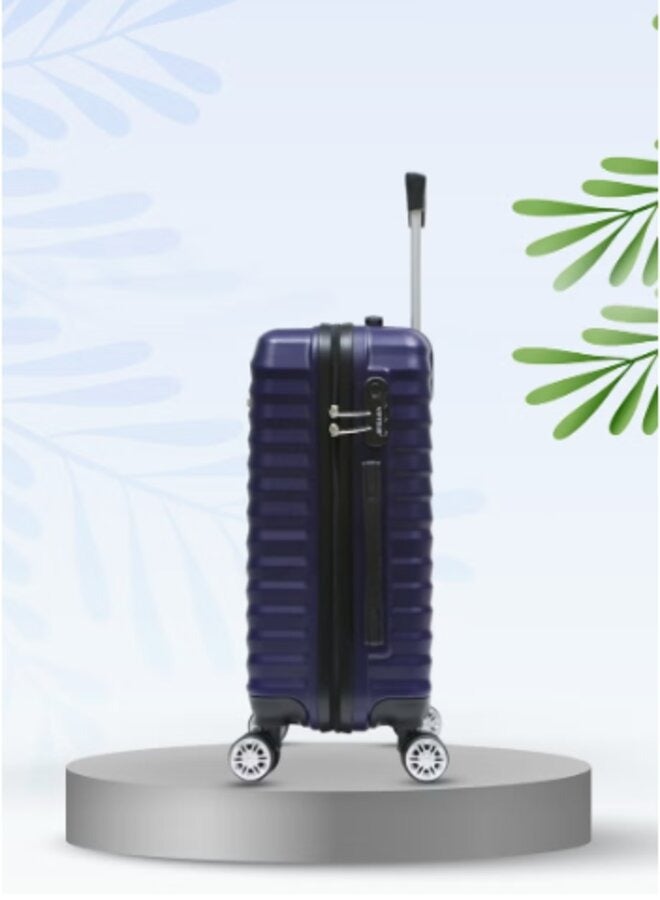 فيبتور حقيبة VIPTOUR ABS ذات الجانب الصلب للمقصورة 360 درجة دوارة 4 عجلات مع قفل رقم لحقائب السفر، VT-A507 أزرق داكن - Image 2