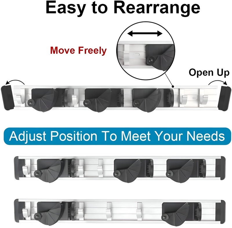 Outdoor Tools Organizer - Wall-Mounted Storage Rack with One-Hand Operation, Heavy-Duty Springs, and handle size versatility - Image 4