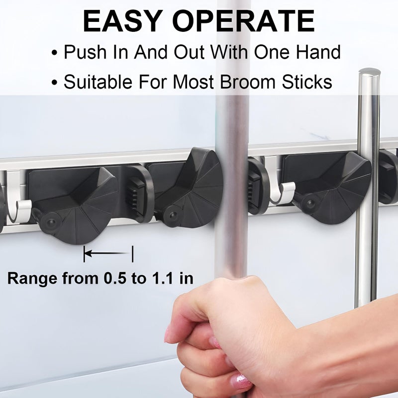 Outdoor Tools Organizer - Wall-Mounted Storage Rack with One-Hand Operation, Heavy-Duty Springs, and handle size versatility - Image 1