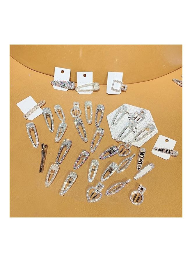 NIBEMINENT Fashion Flash Luxury Diamond Crystal Pearl Elegant Women Barrettes Hair Accessories Three Rows Of Small Gold Pearls - Image 4