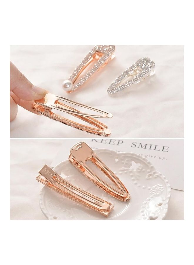 NIBEMINENT Fashion Flash Luxury Diamond Crystal Pearl Elegant Women Barrettes Hair Accessories Three Rows Of Small Gold Pearls - Image 3