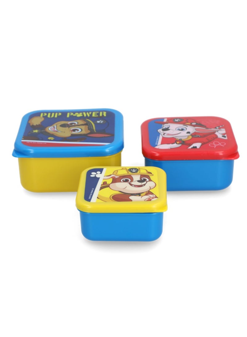 ستور مجموعة علب الوجبات الخفيفة البلاستيكية ذات الشكل المربع من باو باترول بوب باور مكونة من 3 قطع، متعددة الألوان - Image 2