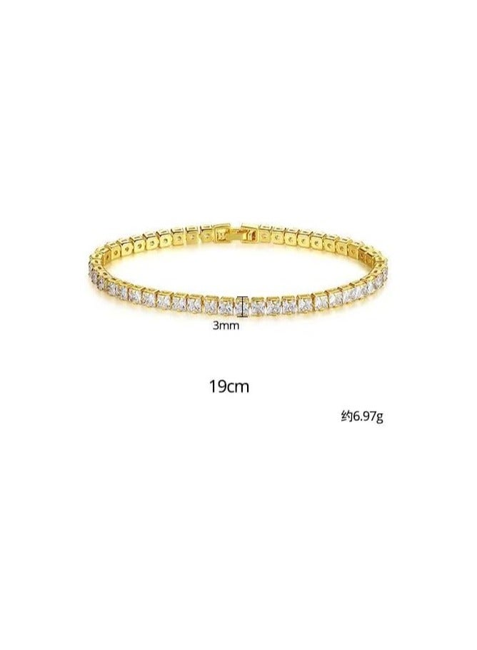 Fayrouz Jewellery Fashion Tennis Bracelets 14K Gold Plated Tennis Bracelet Shiny Cubic Zirconia Diamond Bracelet Mother's Day Gift Birthstone Jewelry for Women - Image 2