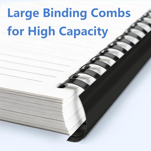 HOUYEE 40 Pack Multi-Size Ring Binding Combs: 5/8 Inch, 1 Inch, 1-1/2 Inch,2 Inch,Letter Size Black Plastic Spines - Image 4