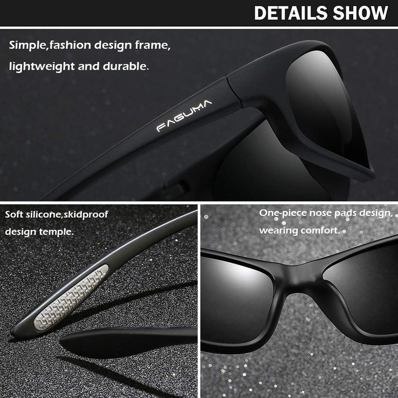 FAGUMA Polarized Sports Sunglasses For Men Cycling Driving Fishing UV400 Protection - Image 5