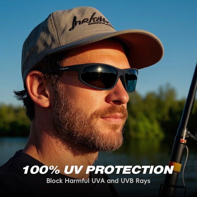 FAGUMA Polarized Sports Sunglasses For Men Cycling Driving Fishing UV400 Protection - Image 2