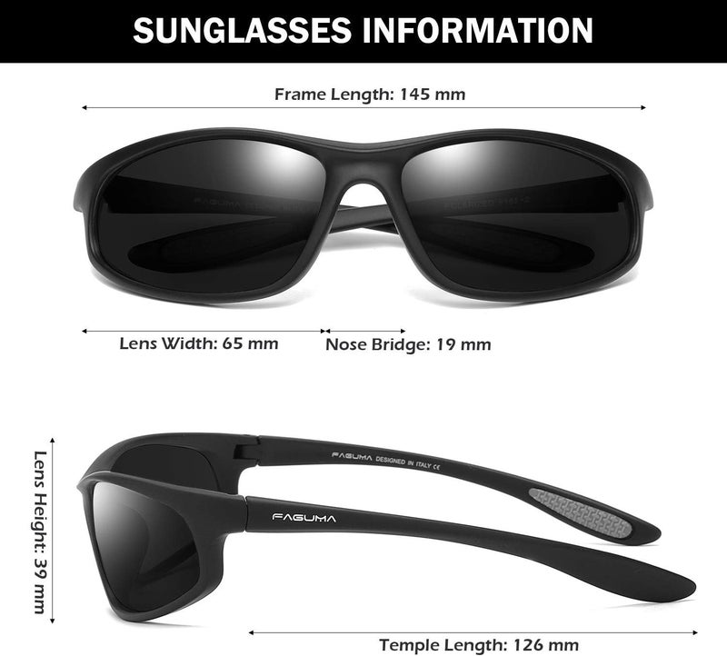 FAGUMA Polarized Sports Sunglasses For Men Cycling Driving Fishing UV400 Protection - Image 4