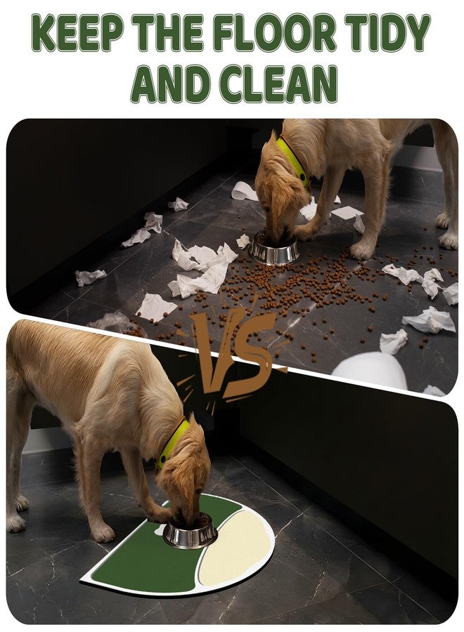 METEOROCK Cat Feeding Mat, 20''x12'' Absorbent Small Pet Food Mat, Wipe Clean Pet Placemats for Food and Water, Non-Slip Rubber Mat for Cat Bowls, Fit with Single Normal Cats Dogs Bowls, Green & Yellow - Image 5
