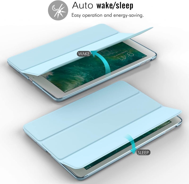 Moca Compatible Smart flip Cover case for Apple iPad 9.7 inch 2017 2018 iPad 5th 6th Generation A1893 A1954 A1822 A1823 Smart case Cover (Aqua Blue) - Image 3