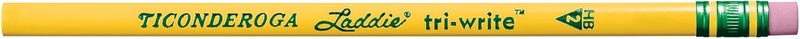 Ticonderoga Laddie Tri-Write Pencils, Wood-Cased #2 HB Soft, Triangular with Eraser, Yellow, 36-Pack - Image 2