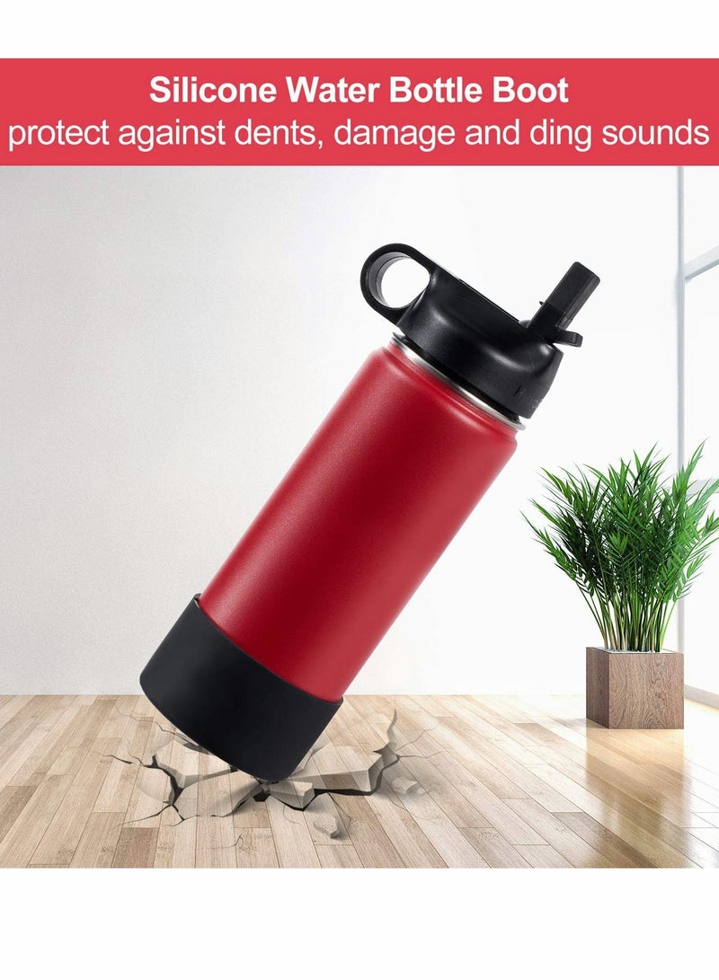SOLARAE Protective Silicone Boot for Water Bottle, 5 Pieces Silicone Flex Boot for Sports Water Bottles Compatible with Hydro Flask/Takeya/MIRA/Iron Flask - Image 3