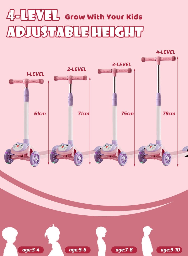 Shuer Kids Kick Scooters, with Flashing Wheel and Adjustable Height Foldable Scooter for Children, for 1-6 Years Boys and Girls Indoor Outdoor - Image 5