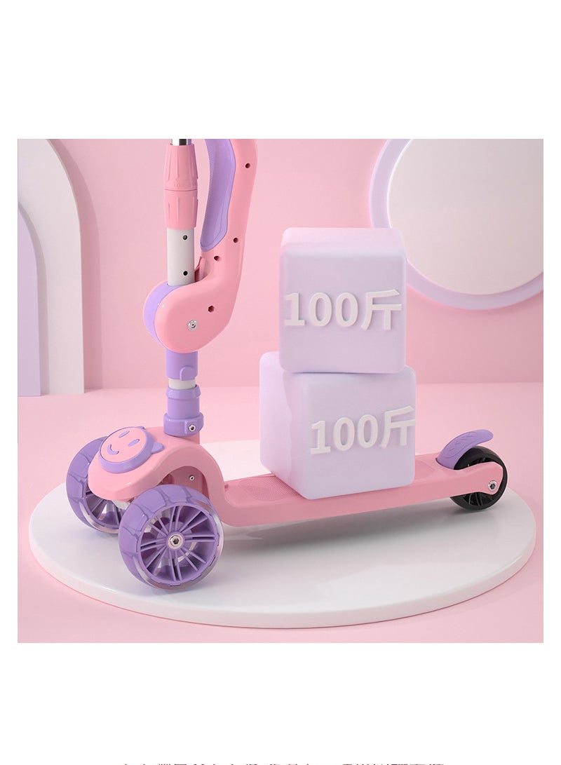 Shuer سكوتر ركوب الأطفال بإضاءة LED عجلة وامضة قابلة للتعديل ارتفاع سكوتر قابل للطي للأنشطة الخارجية للأولاد والبنات - Image 5