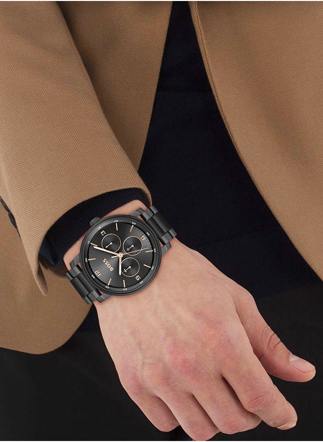 HUGO BOSS - Men's Analog Round Shape Stainless Steel Wrist Watch 1514128 - 44 Mm - Image 1