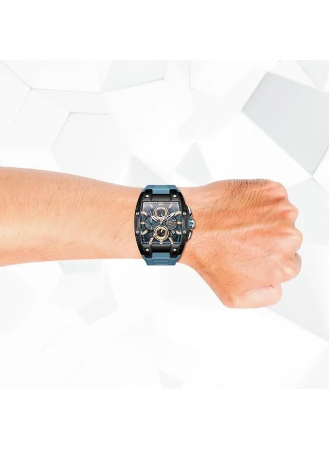 كوانتوم QUANTUM Men's VR38 Movement Watch, Chronograph Display and Silicone Strap - HNG1161.675, Black