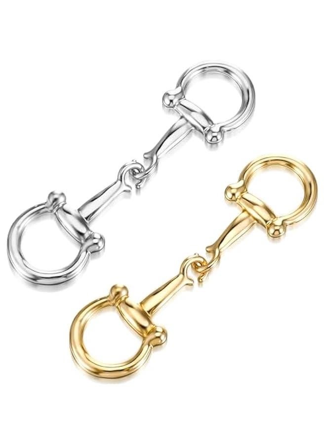 Scarf Ring for Women, 2pcs Metal Horsebit Silk Scarf Buckles Shawl Clip Rings Brooch Pin Buckle Charms for Lady Girls Decoration Accessories  - Image 1