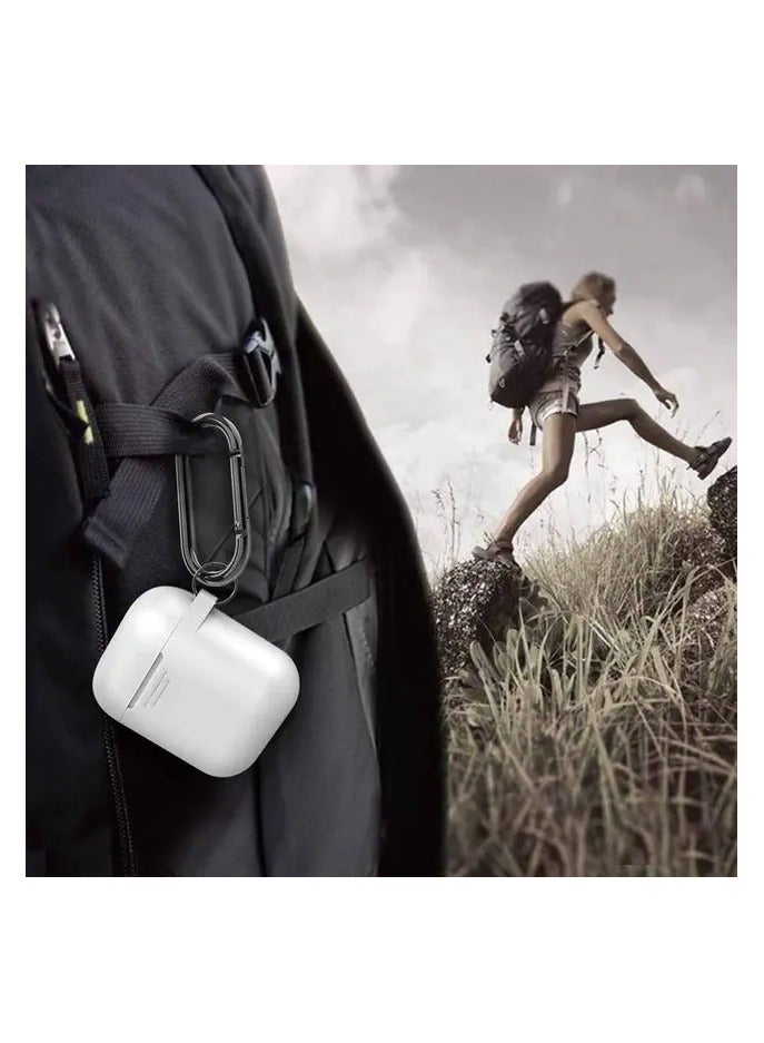 Ahastyle Keychain Silicone Case with Anti-Lost Ring for AirPods 1/2 Generation, Drop Resistant, Dustproof and Absorbing Protective Cover with Hang Case-White - Image 5