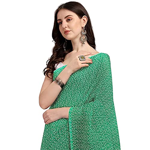 Shiv Textiles Women's Woven Pure Georgette Saree With Blouse Piece (CRSH-GREEN_Green) - Image 5
